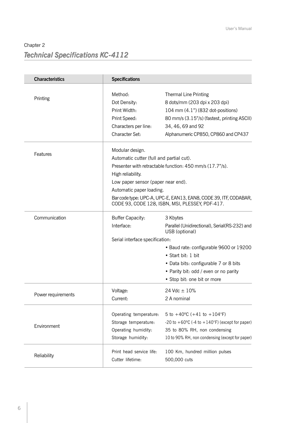 Bematech KC-4112 Rev.1.1 User Manual | Page 6 / 52
