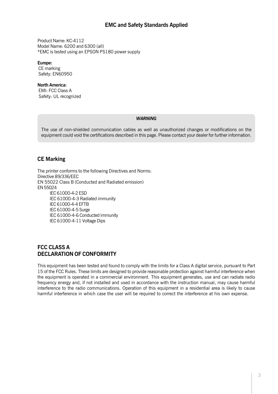 Bematech KC-4112 Rev.1.0 User Manual | Page 3 / 56