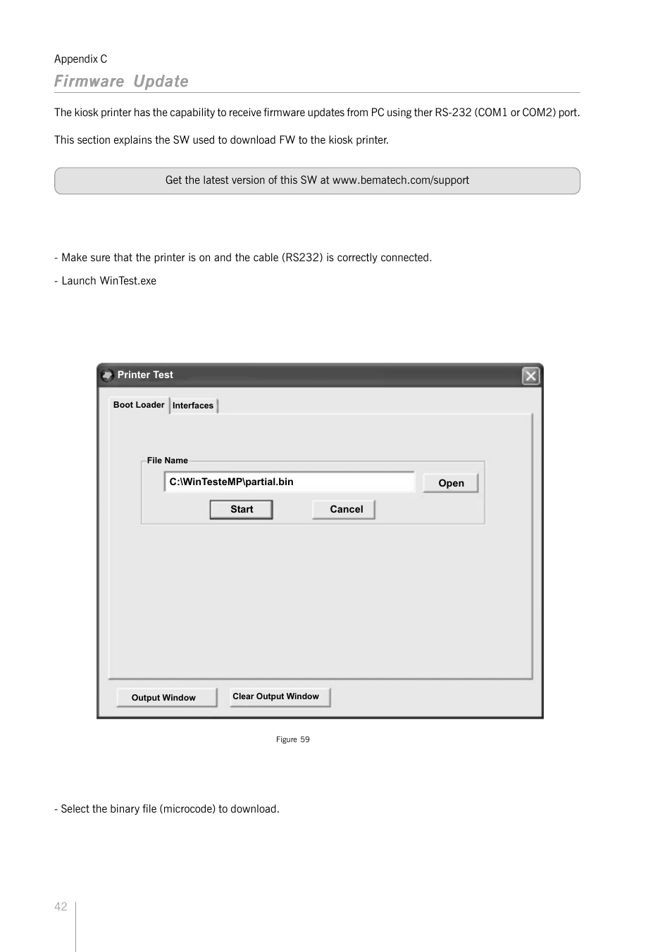 Firmware update | Bematech KC-4112 Rev.1.0 User Manual | Page 42 / 56