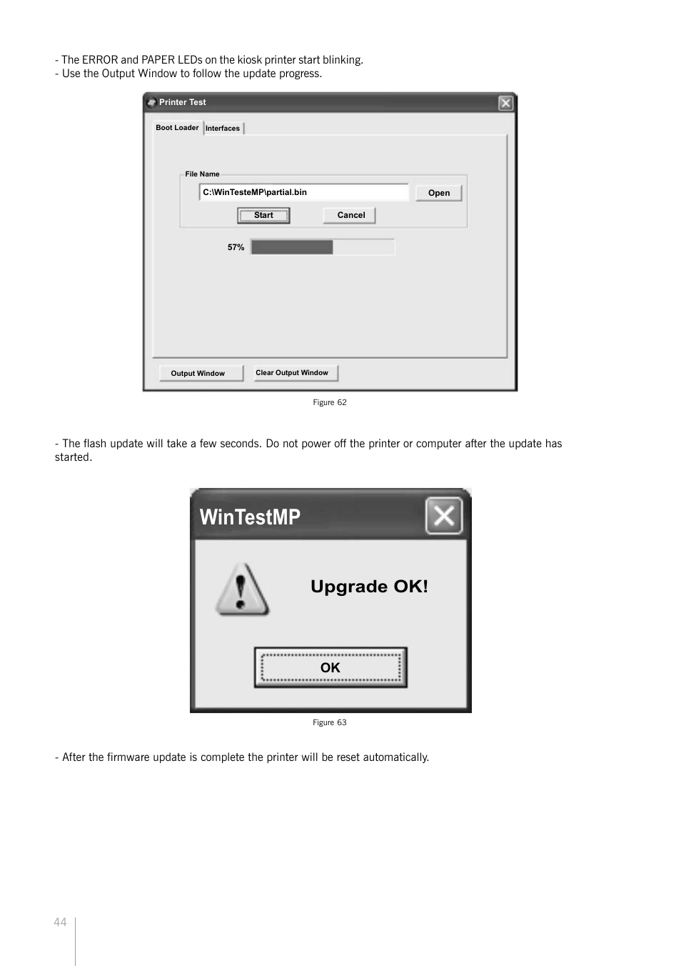 Wintestmp, Upgrade ok | Bematech KC-4112 Rev.1.0 User Manual | Page 44 / 56