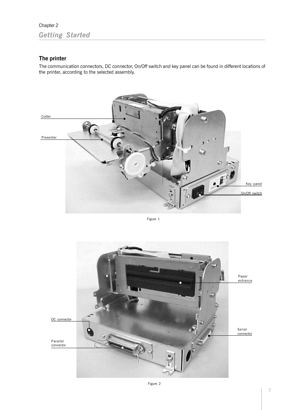 Getting started, The printer | Bematech KC-4112 Rev.1.0 User Manual | Page 7 / 56