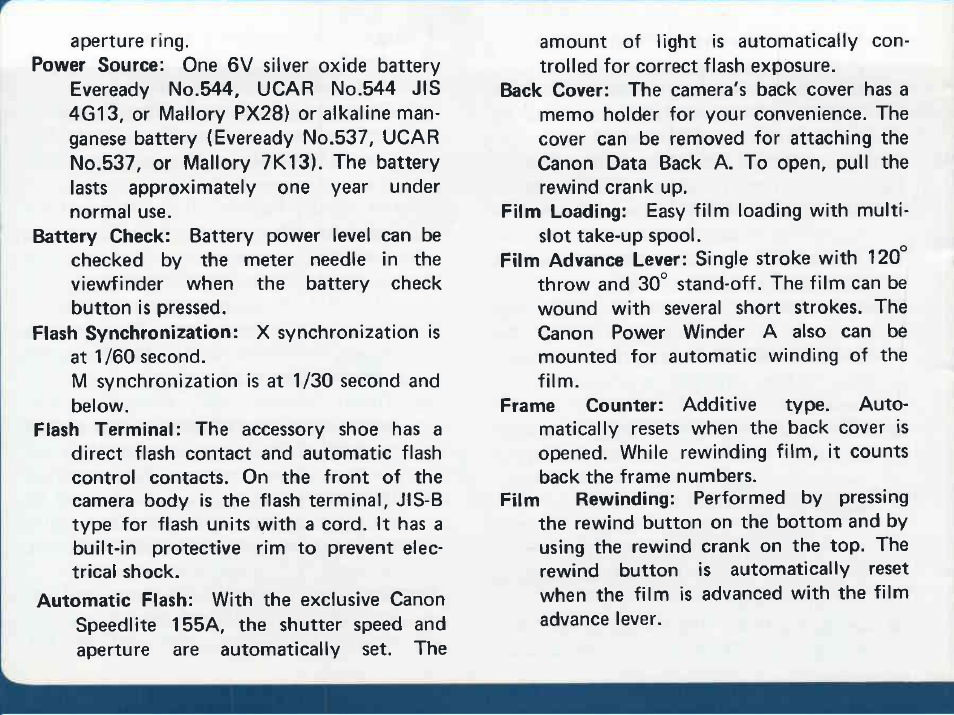 Canon AE-1 User Manual | Page 10 / 138