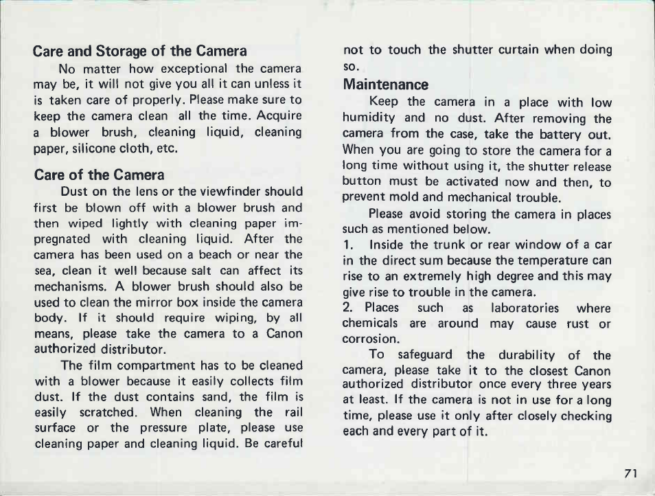 Battery check and stopped-down metering index mark, Manual aperture control "m" signal (led) | Canon AE-1 User Manual | Page 71 / 138
