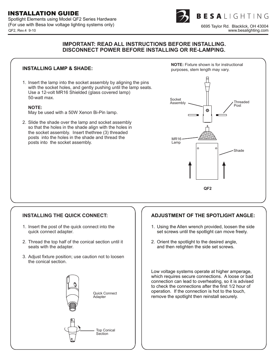 Besa Lighting Scope (Spotlights 12V) User Manual | 1 page