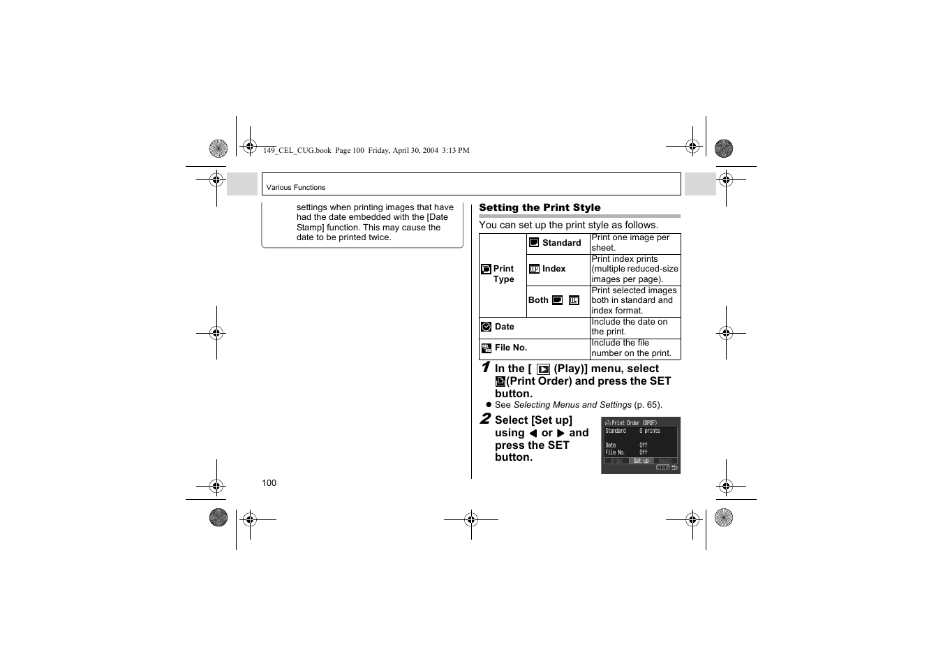 Canon A85 User Manual | Page 102 / 162