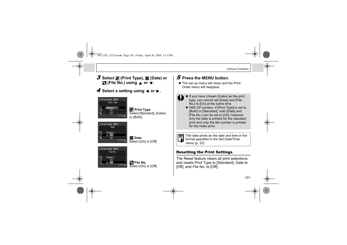Canon A85 User Manual | Page 103 / 162