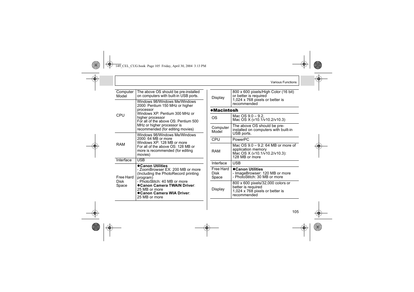 Canon A85 User Manual | Page 107 / 162