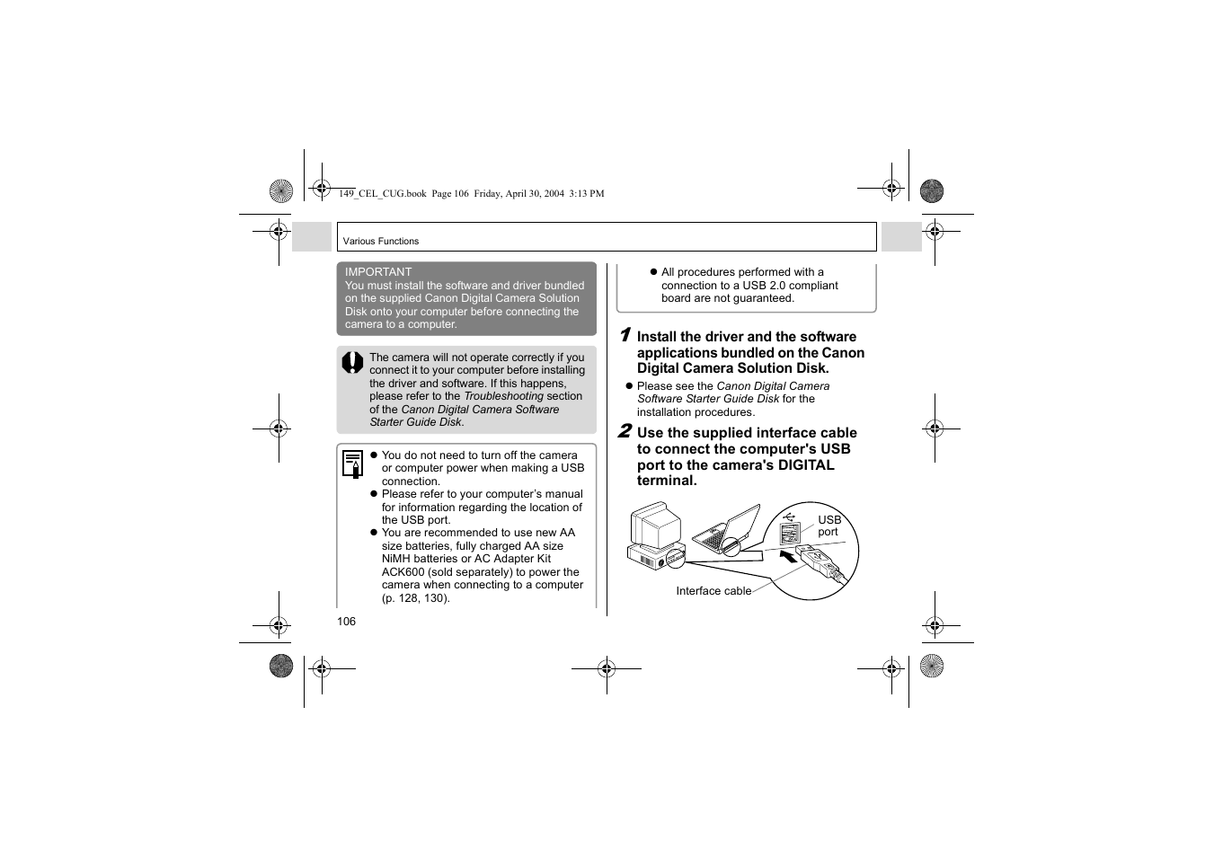 Canon A85 User Manual | Page 108 / 162