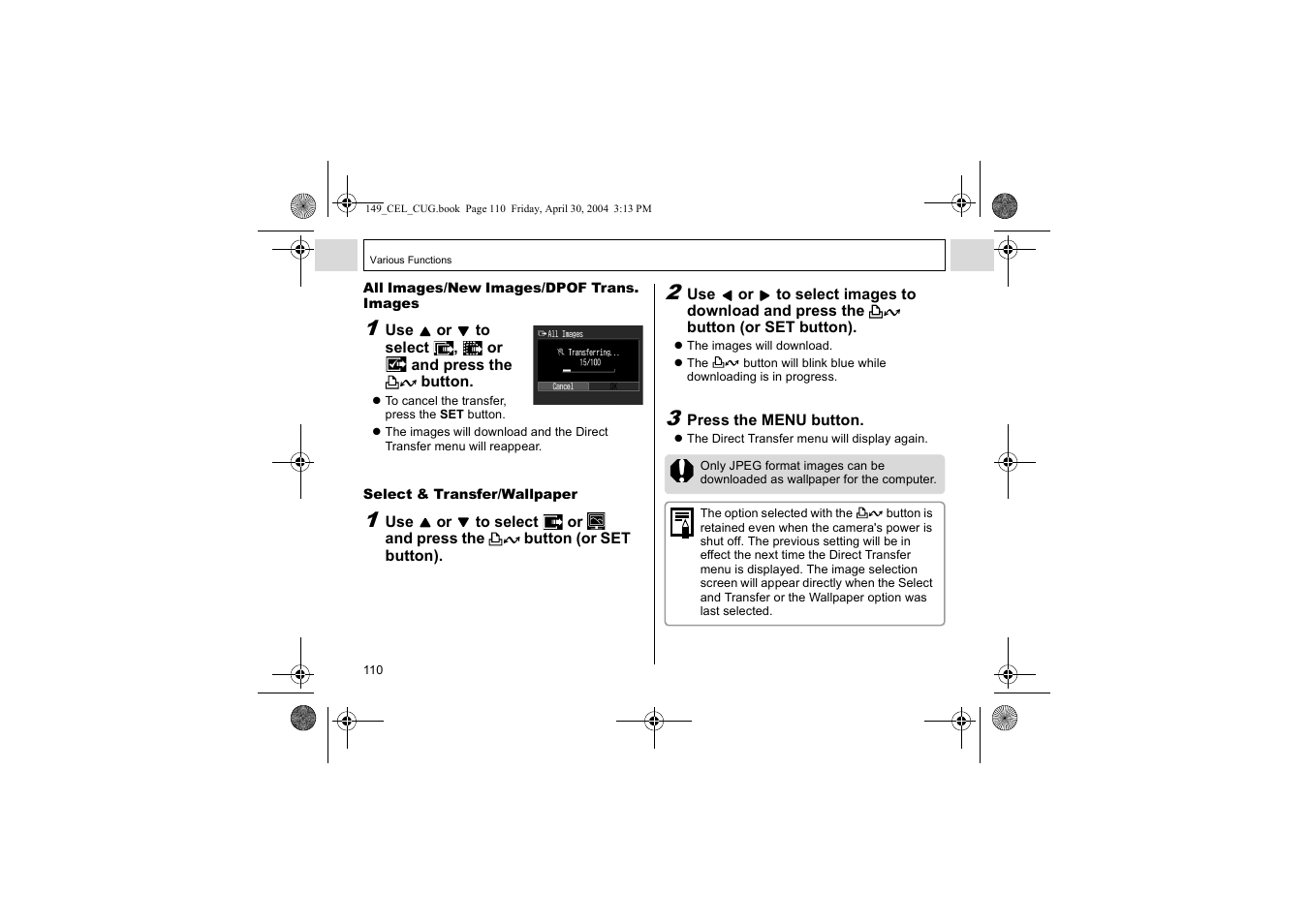 Canon A85 User Manual | Page 112 / 162