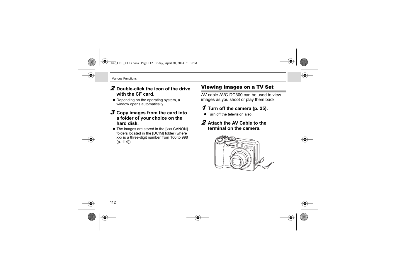 Canon A85 User Manual | Page 114 / 162