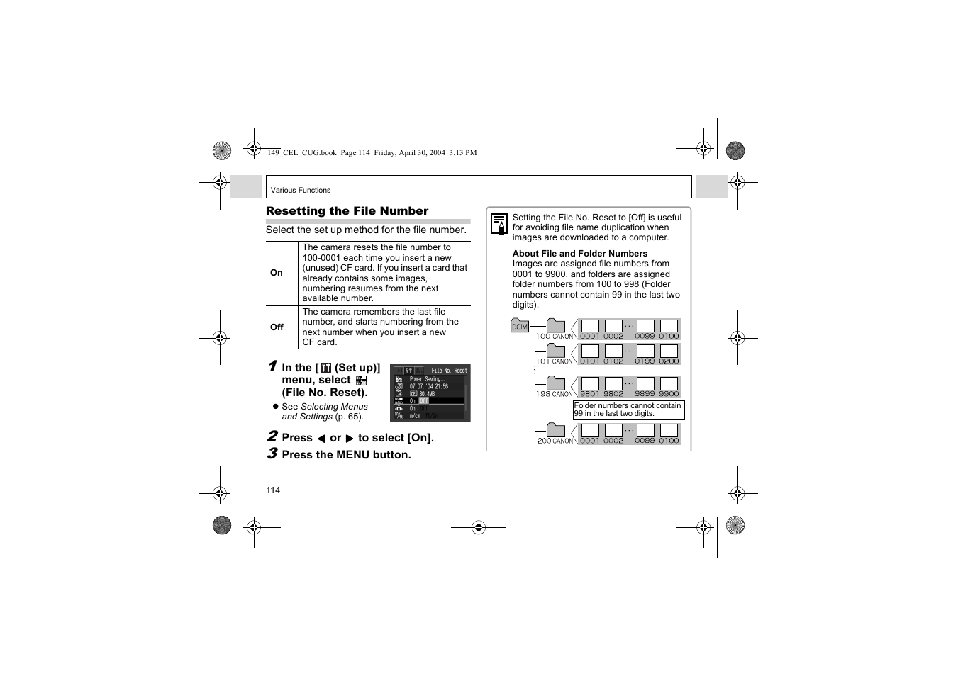 Canon A85 User Manual | Page 116 / 162