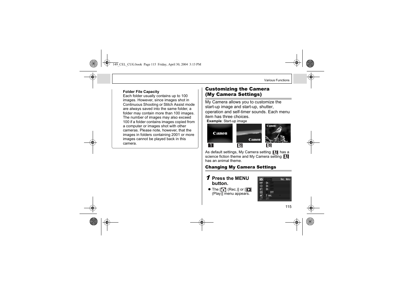 Canon A85 User Manual | Page 117 / 162