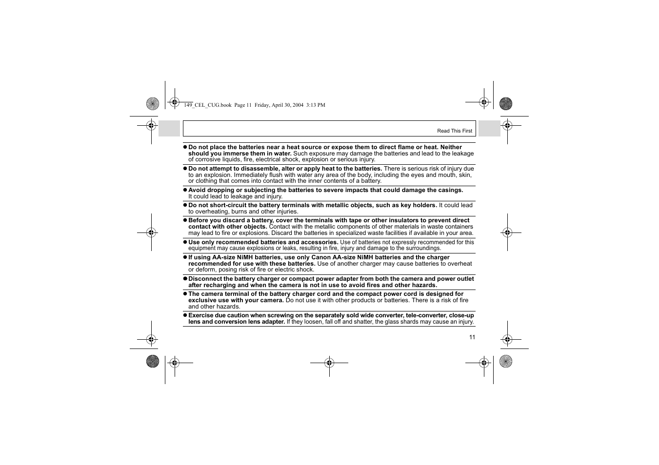 Canon A85 User Manual | Page 13 / 162