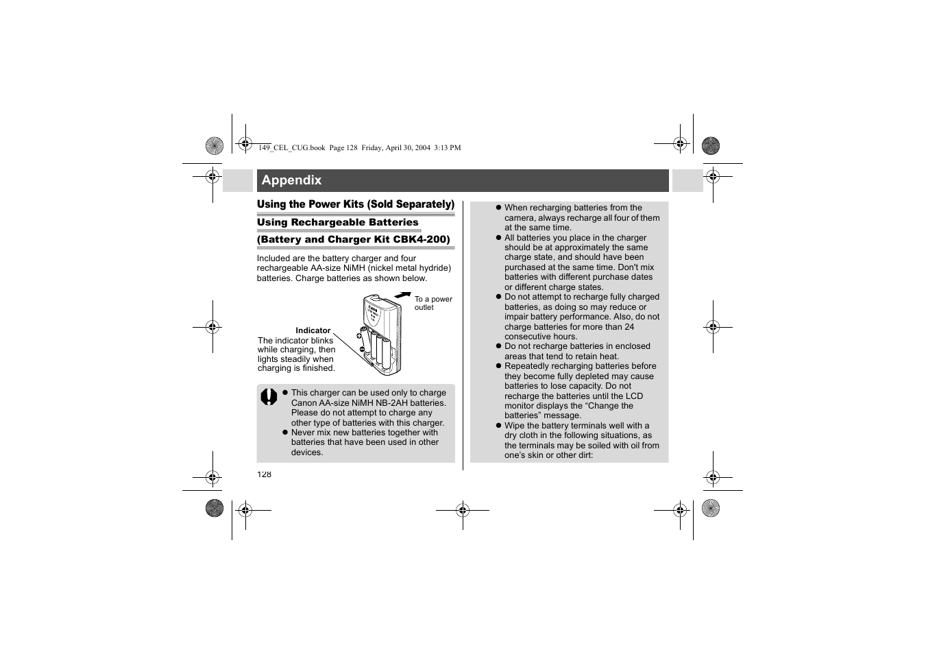 Appendix | Canon A85 User Manual | Page 130 / 162