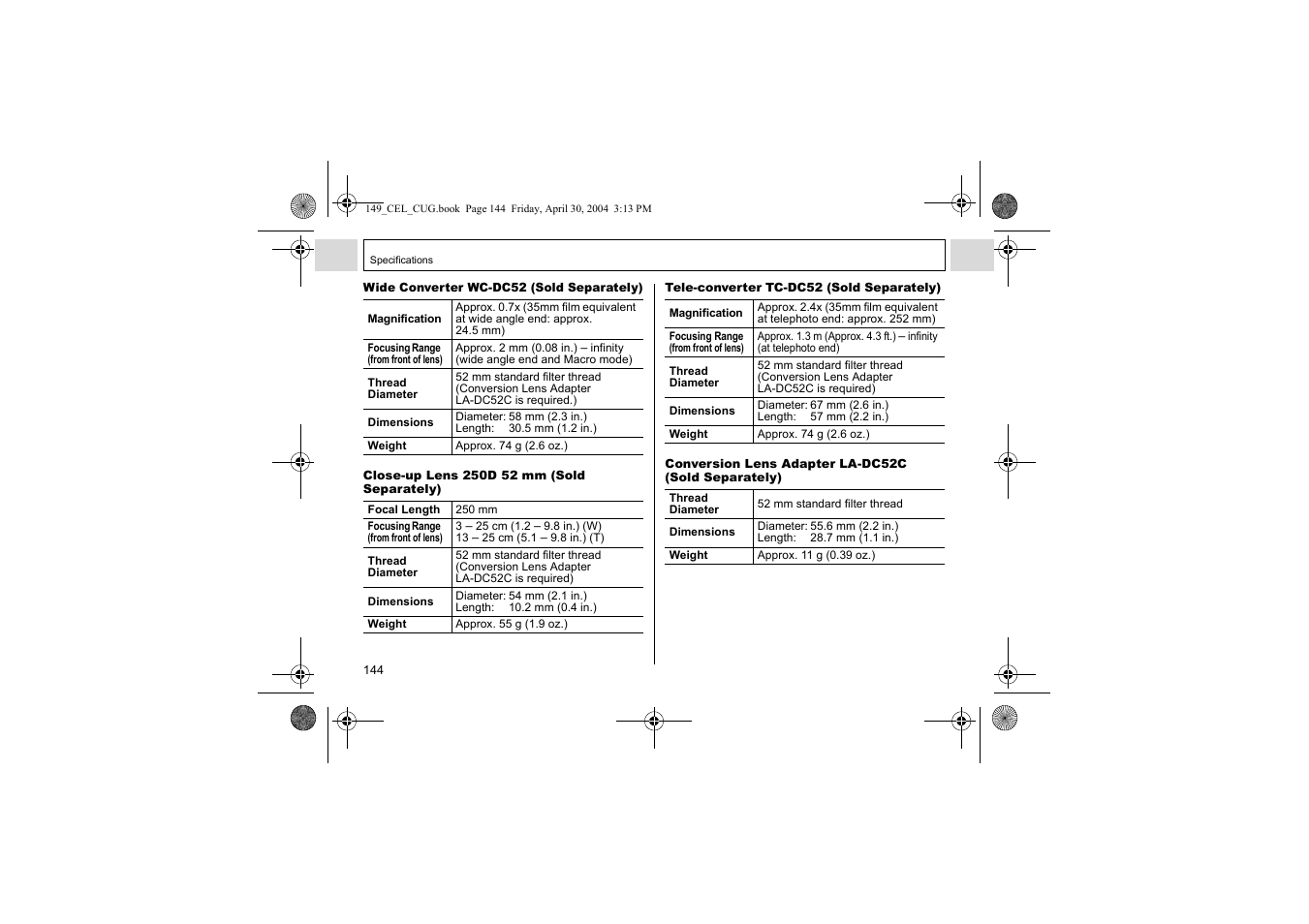 Canon A85 User Manual | Page 146 / 162