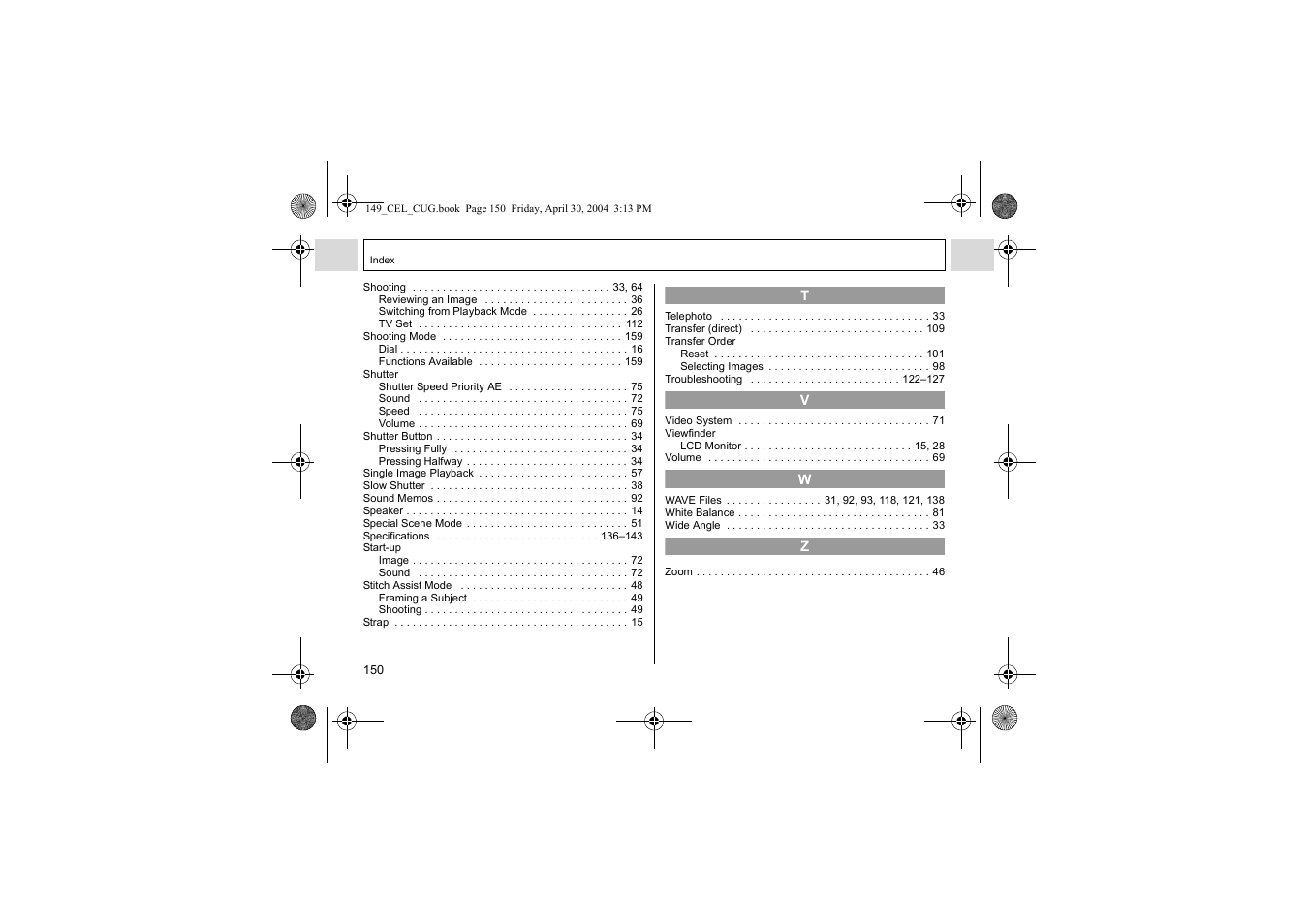 Canon A85 User Manual | Page 152 / 162