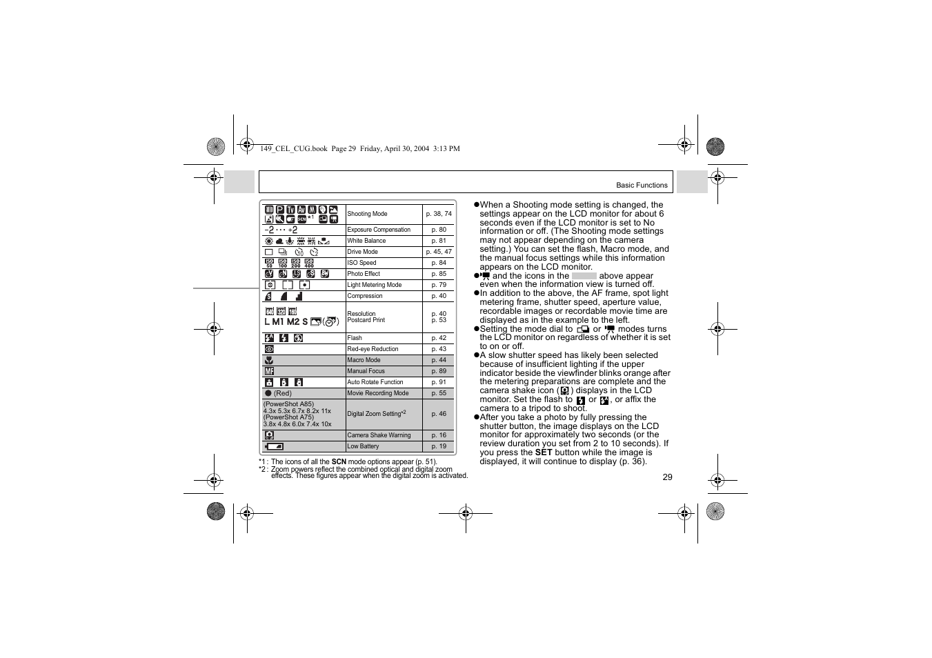 Canon A85 User Manual | Page 31 / 162