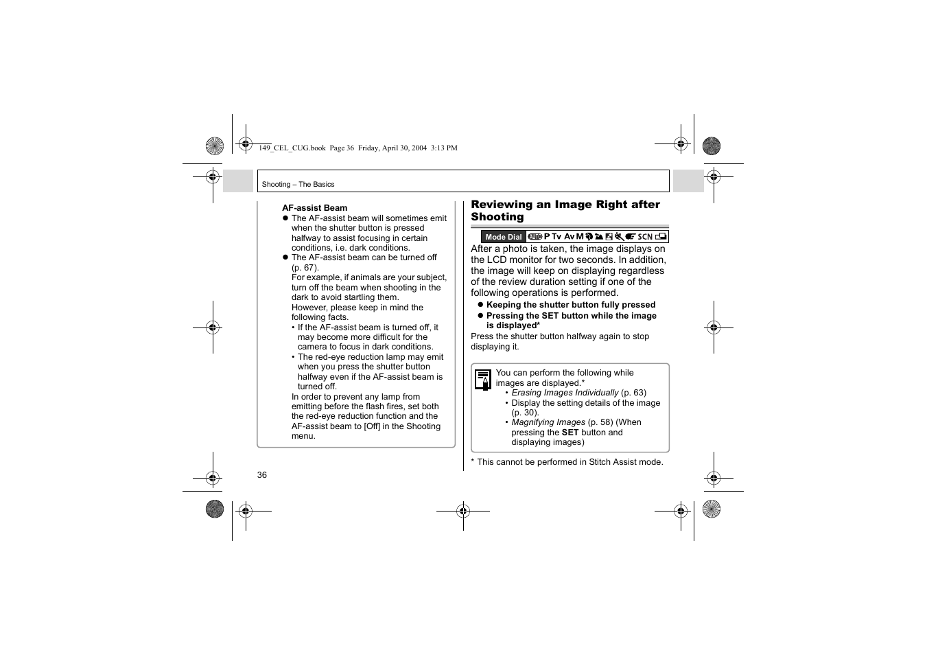 Canon A85 User Manual | Page 38 / 162