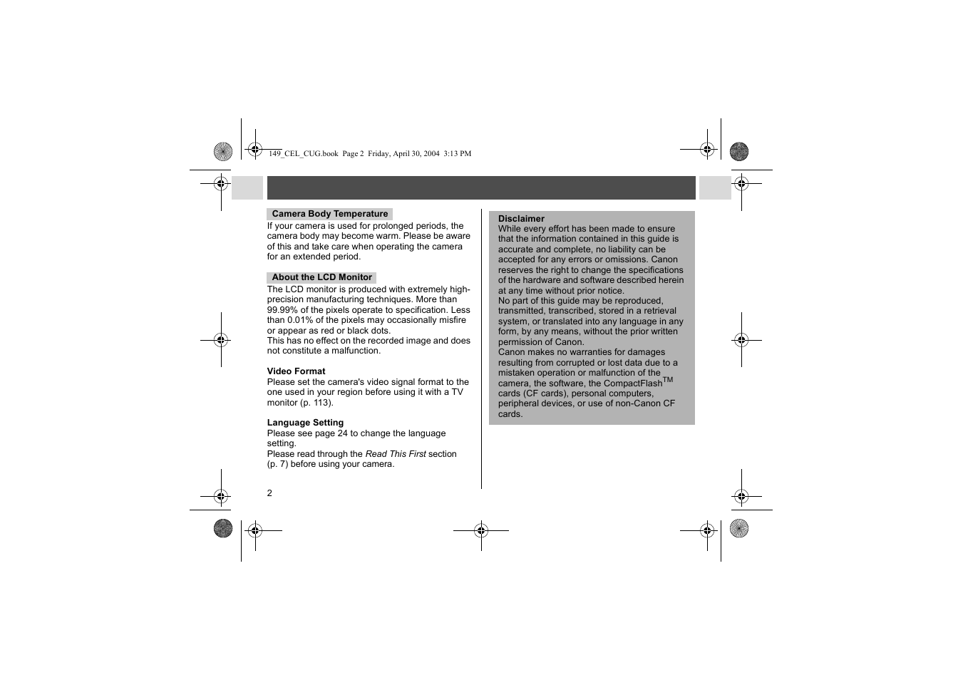Canon A85 User Manual | Page 4 / 162