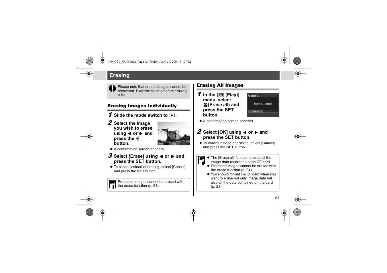 Canon A85 User Manual | Page 65 / 162