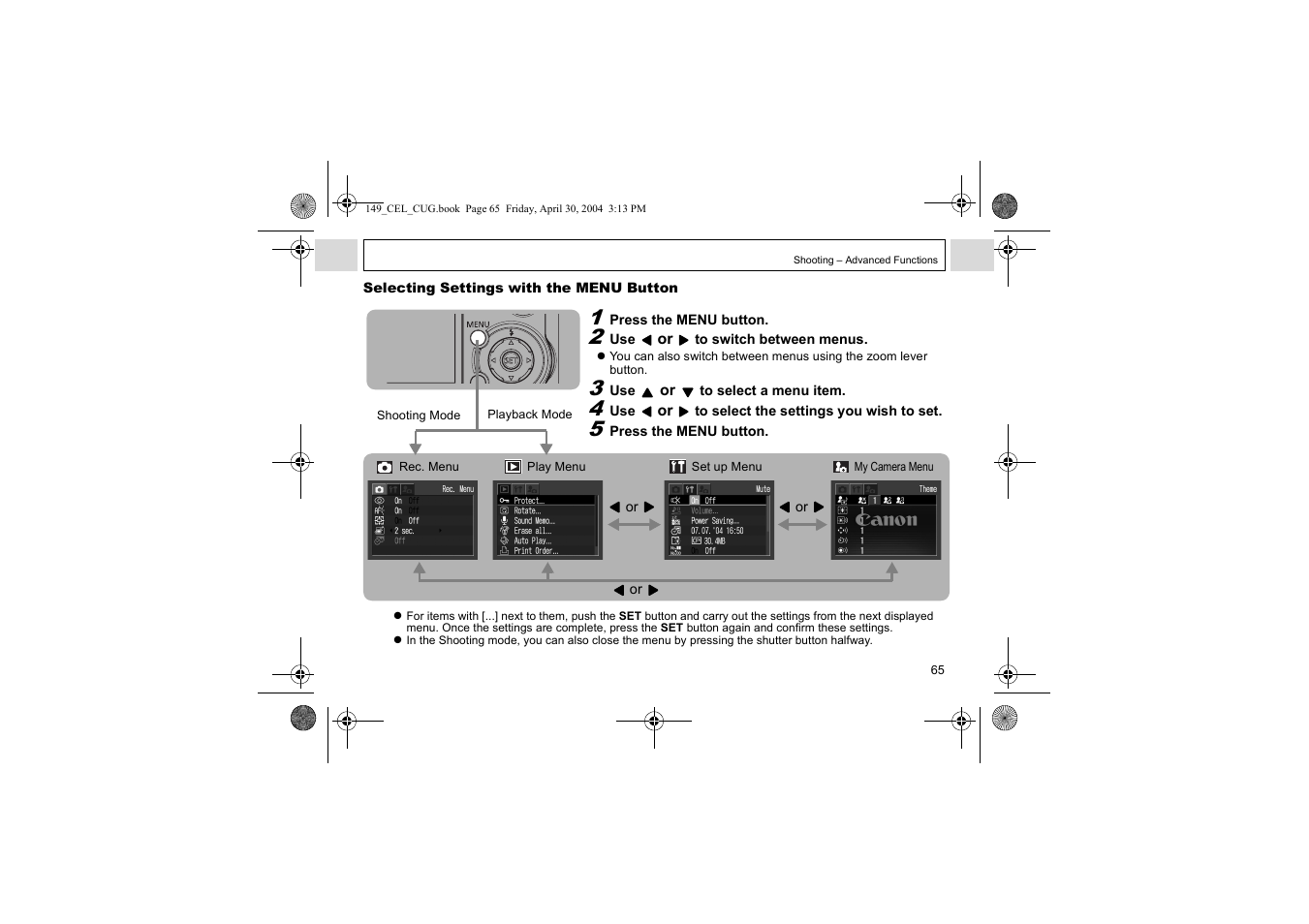 Canon A85 User Manual | Page 67 / 162