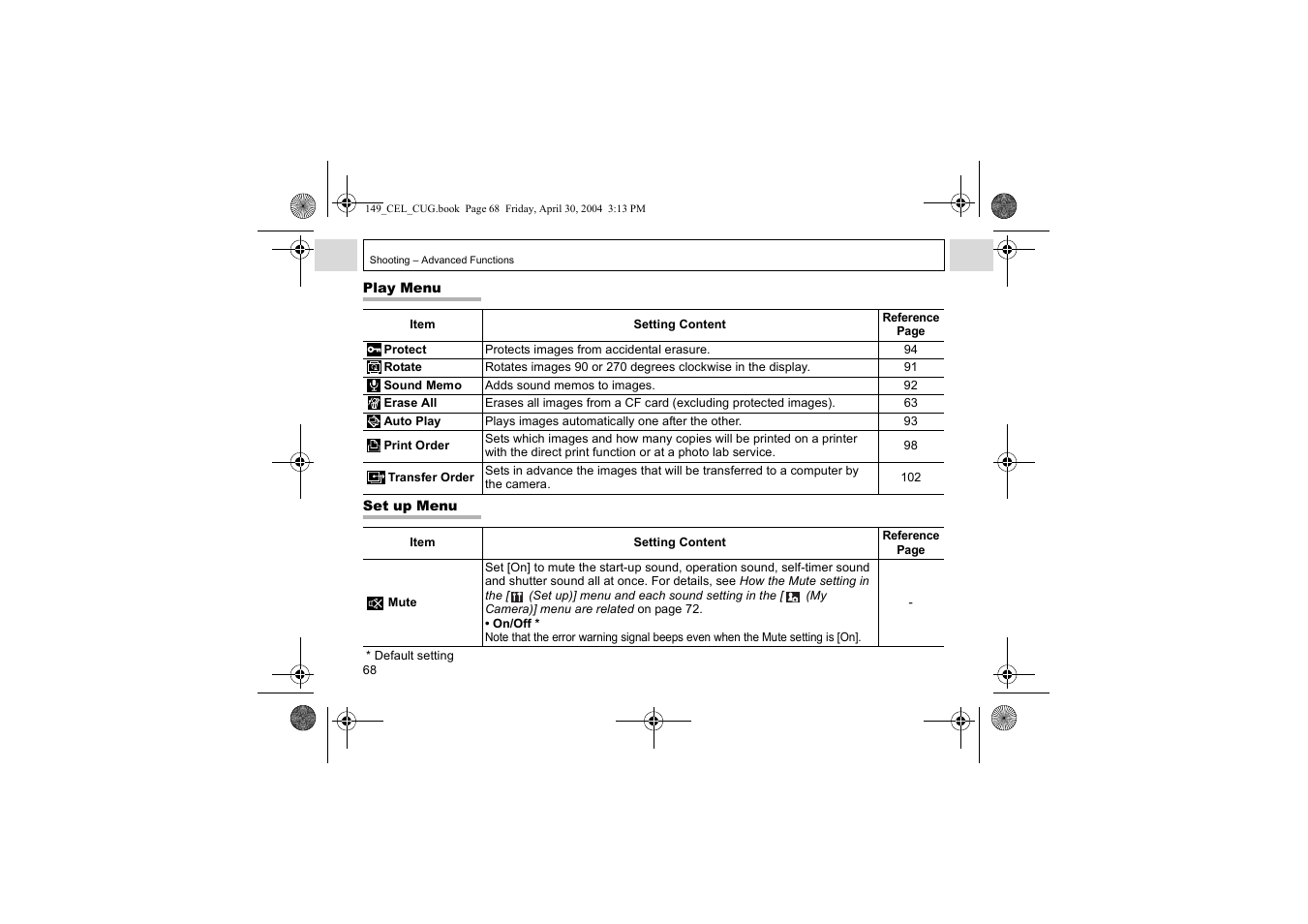 Canon A85 User Manual | Page 70 / 162