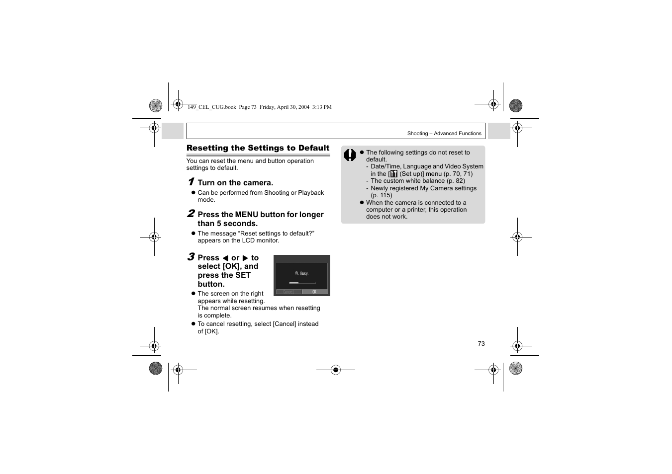 Canon A85 User Manual | Page 75 / 162