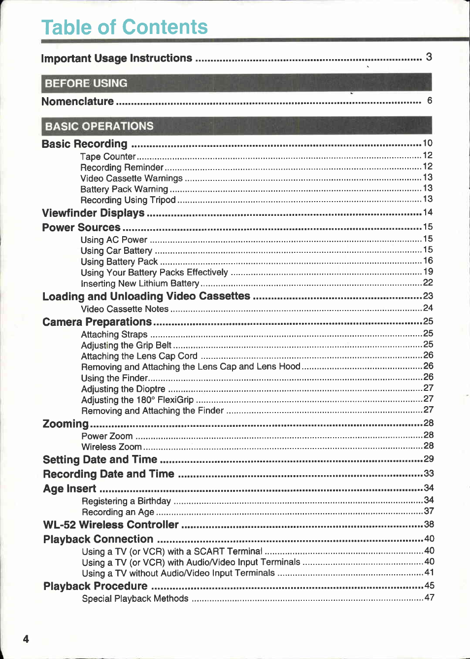 Canon E 333 D User Manual | Page 4 / 82