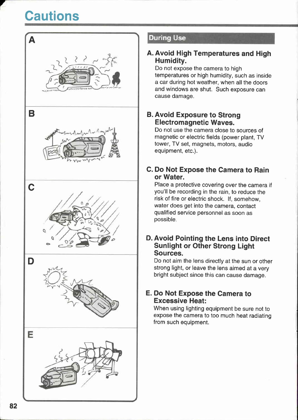 Cautions | Canon E 333 D User Manual | Page 76 / 82