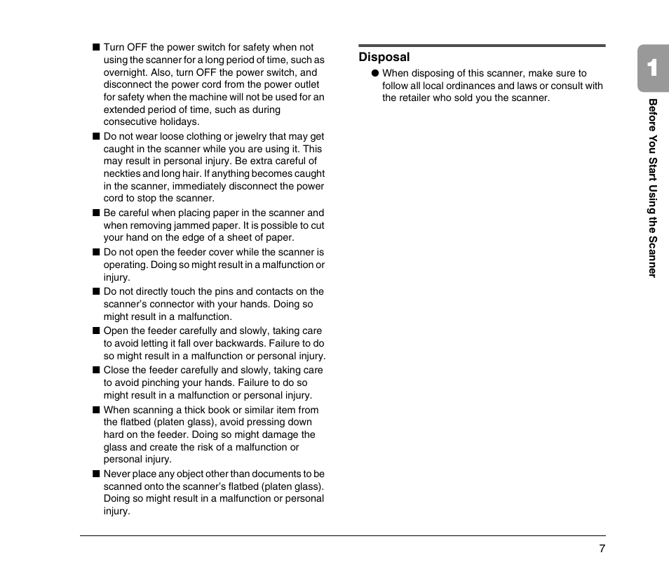 Disposal | Canon DR-7090C User Manual | Page 15 / 77