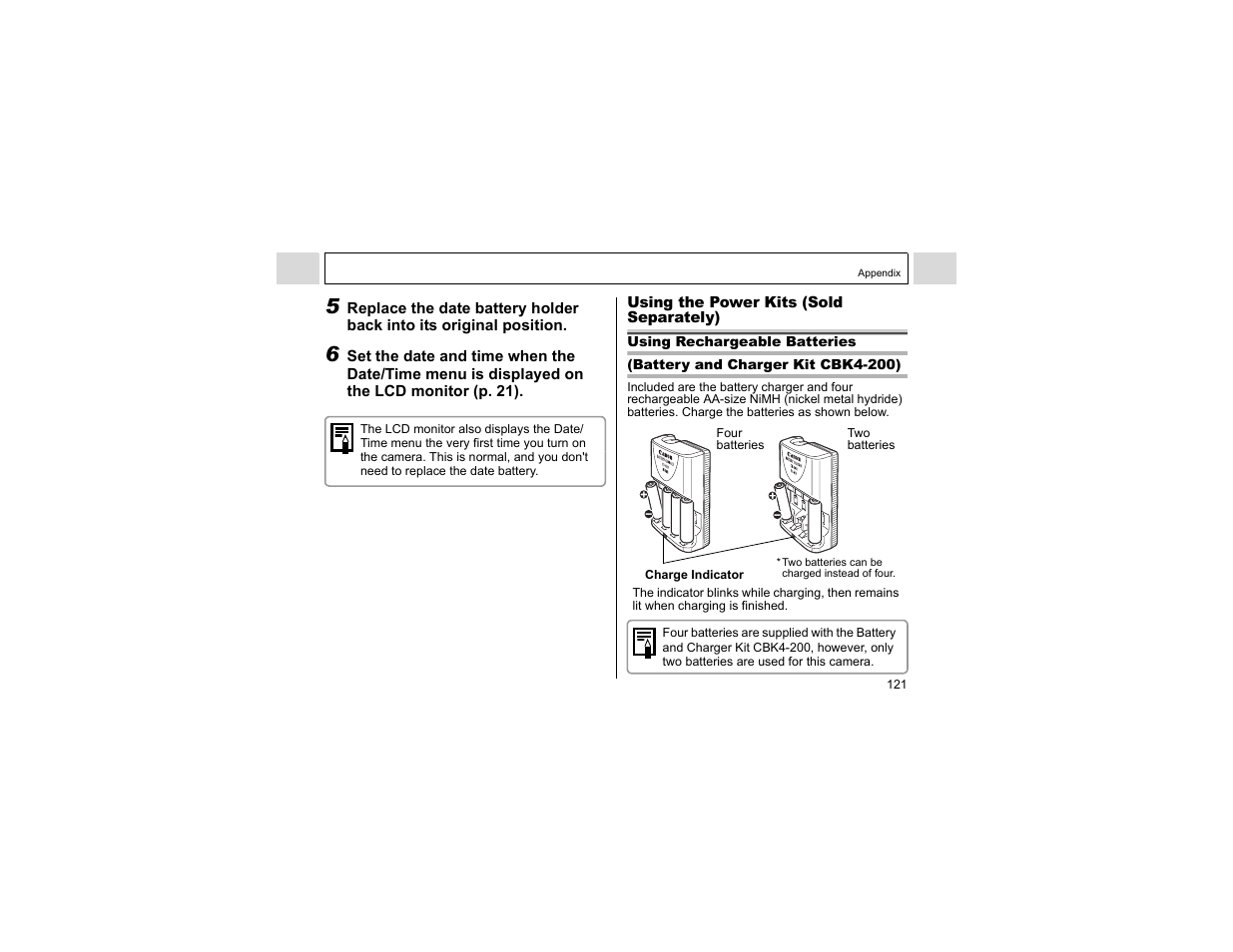 Using the power kits (sold separately) | Canon A400 User Manual | Page 123 / 148
