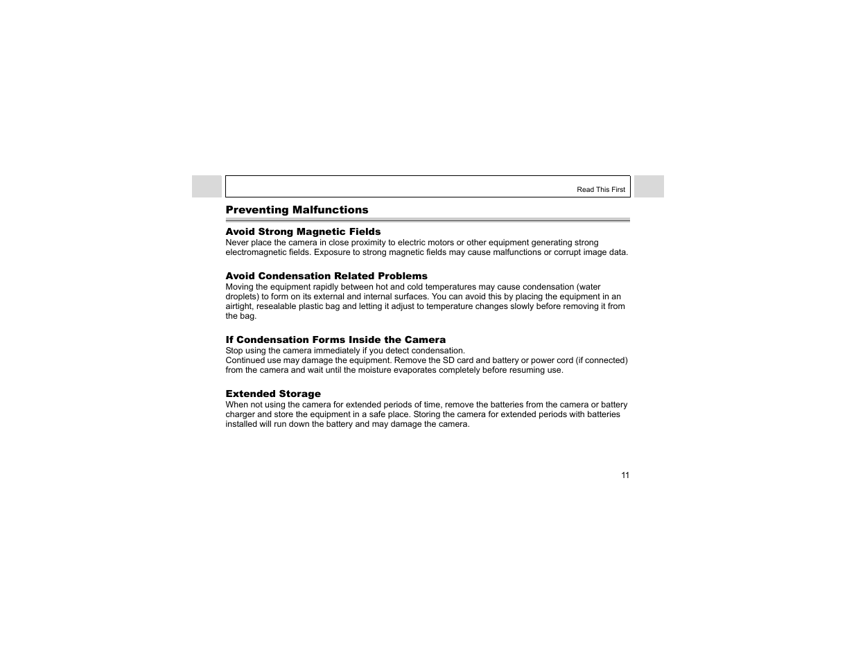 Preventing malfunctions | Canon A400 User Manual | Page 13 / 148