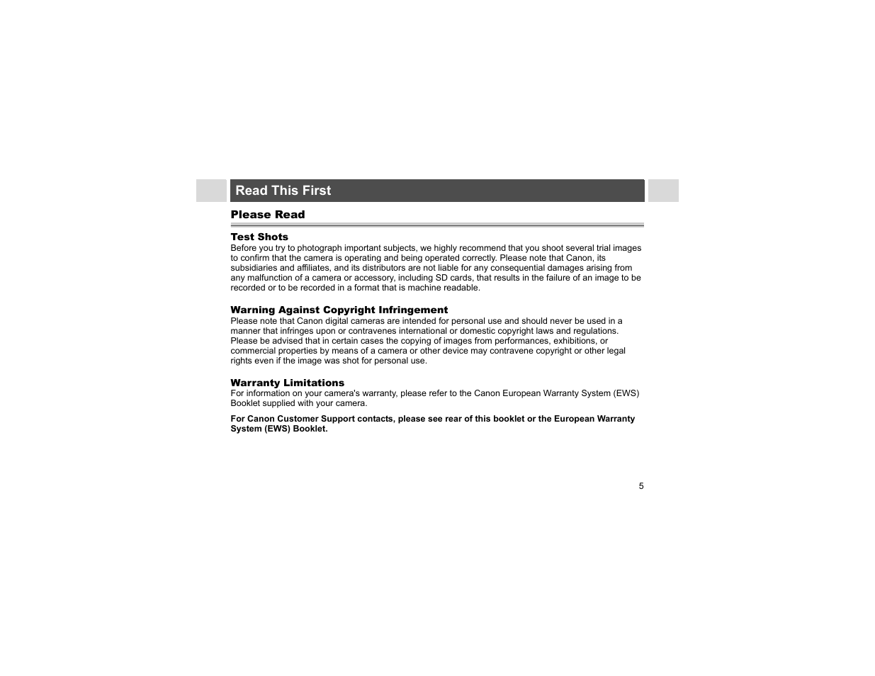 Read this first, Please read | Canon A400 User Manual | Page 7 / 148