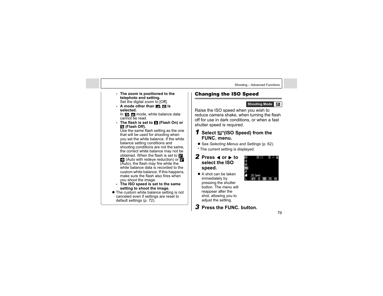 Changing the iso speed | Canon A400 User Manual | Page 81 / 148