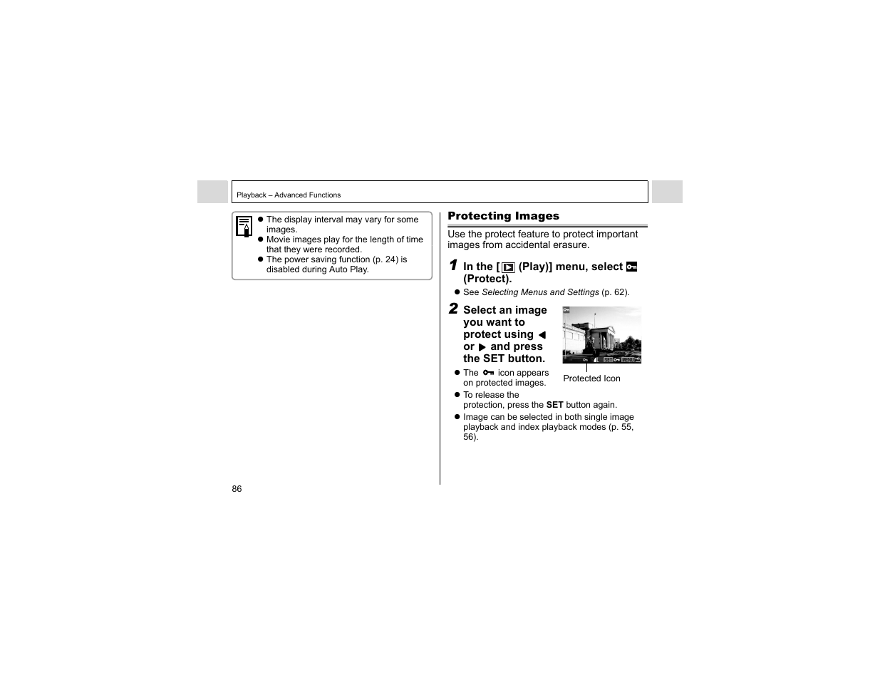 Protecting images | Canon A400 User Manual | Page 88 / 148