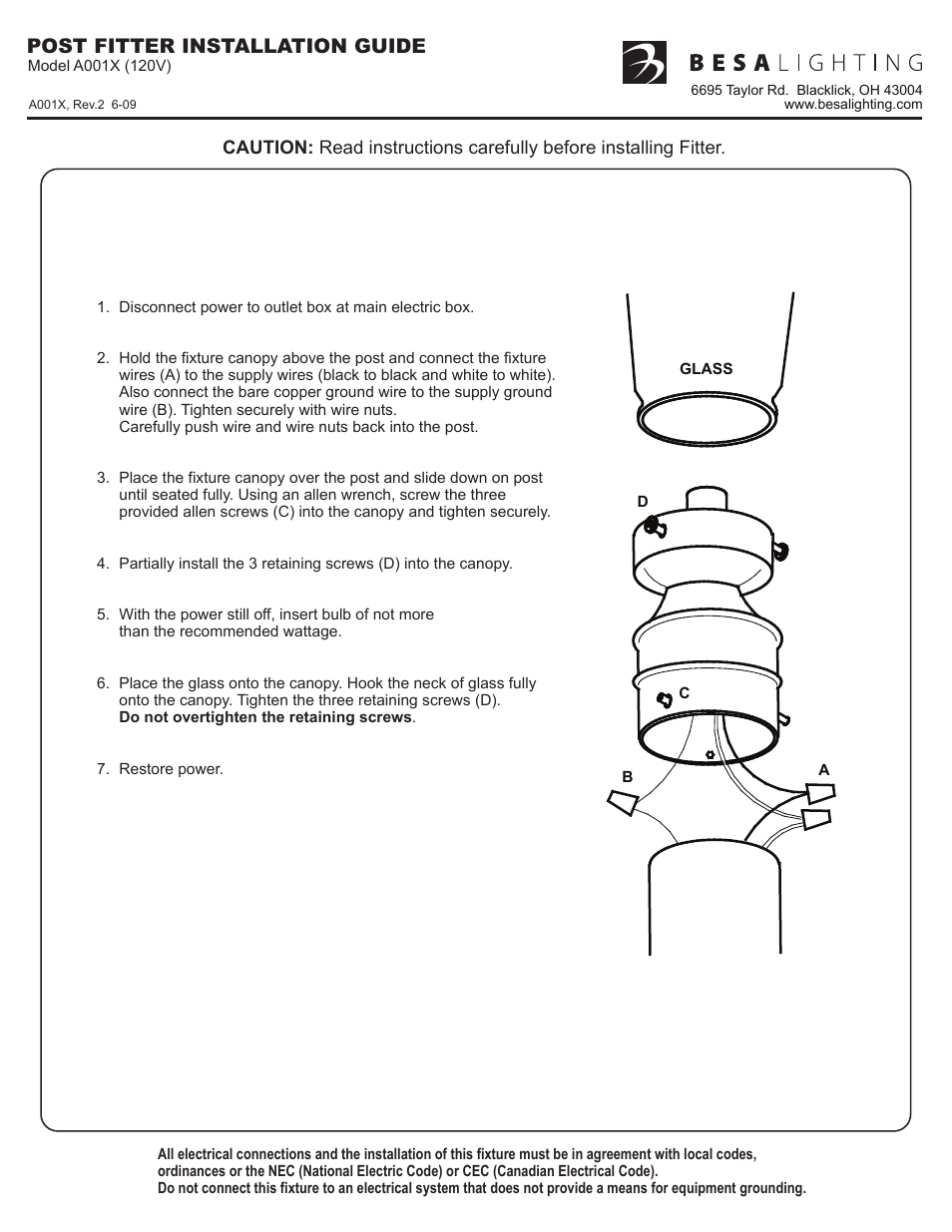 Besa Lighting 3061 Series (Costaluz) User Manual | 2 pages