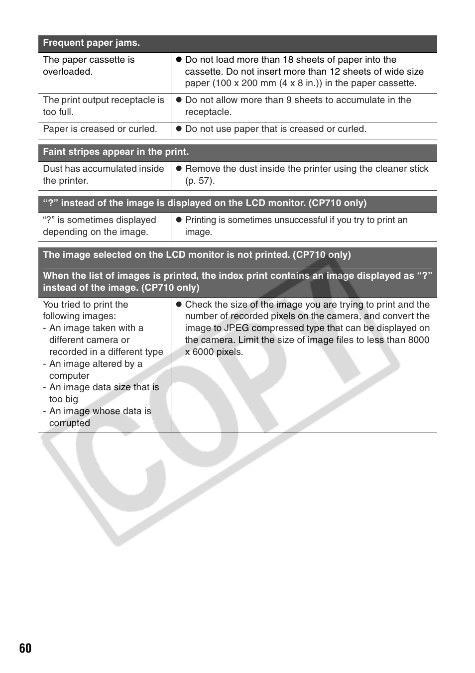 Canon CP710 User Manual | Page 62 / 69