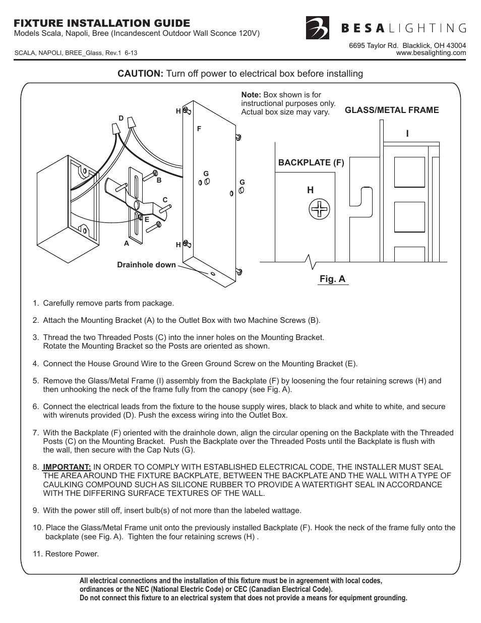 Besa Lighting Bree (Metalworks) User Manual | 4 pages