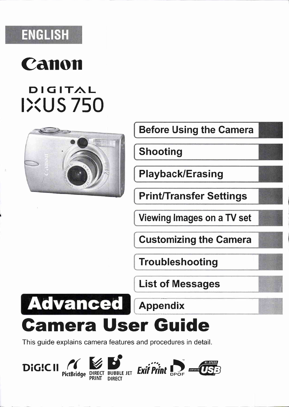 Canon IXUS 750 User Manual | 126 pages