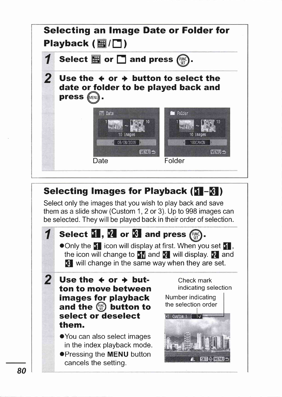 Selecting images for playback | Canon IXUS 750 User Manual | Page 82 / 126