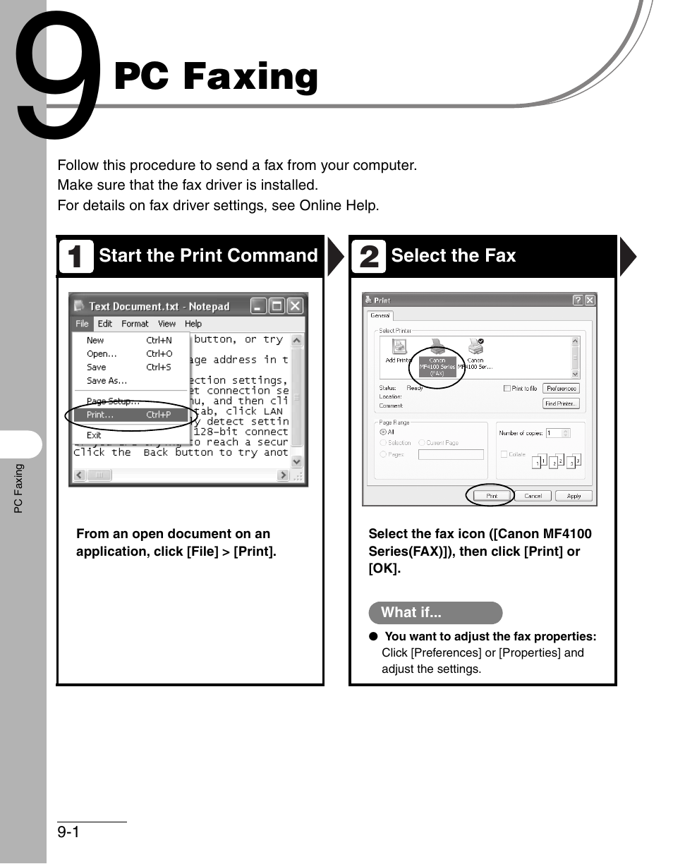Pc faxing, 9 pc faxing -1 | Canon IMAGECLASS MF4150 User Manual | Page 106 / 175