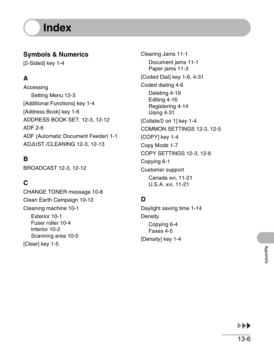 Index, Index -6 | Canon IMAGECLASS MF4150 User Manual | Page 170 / 175