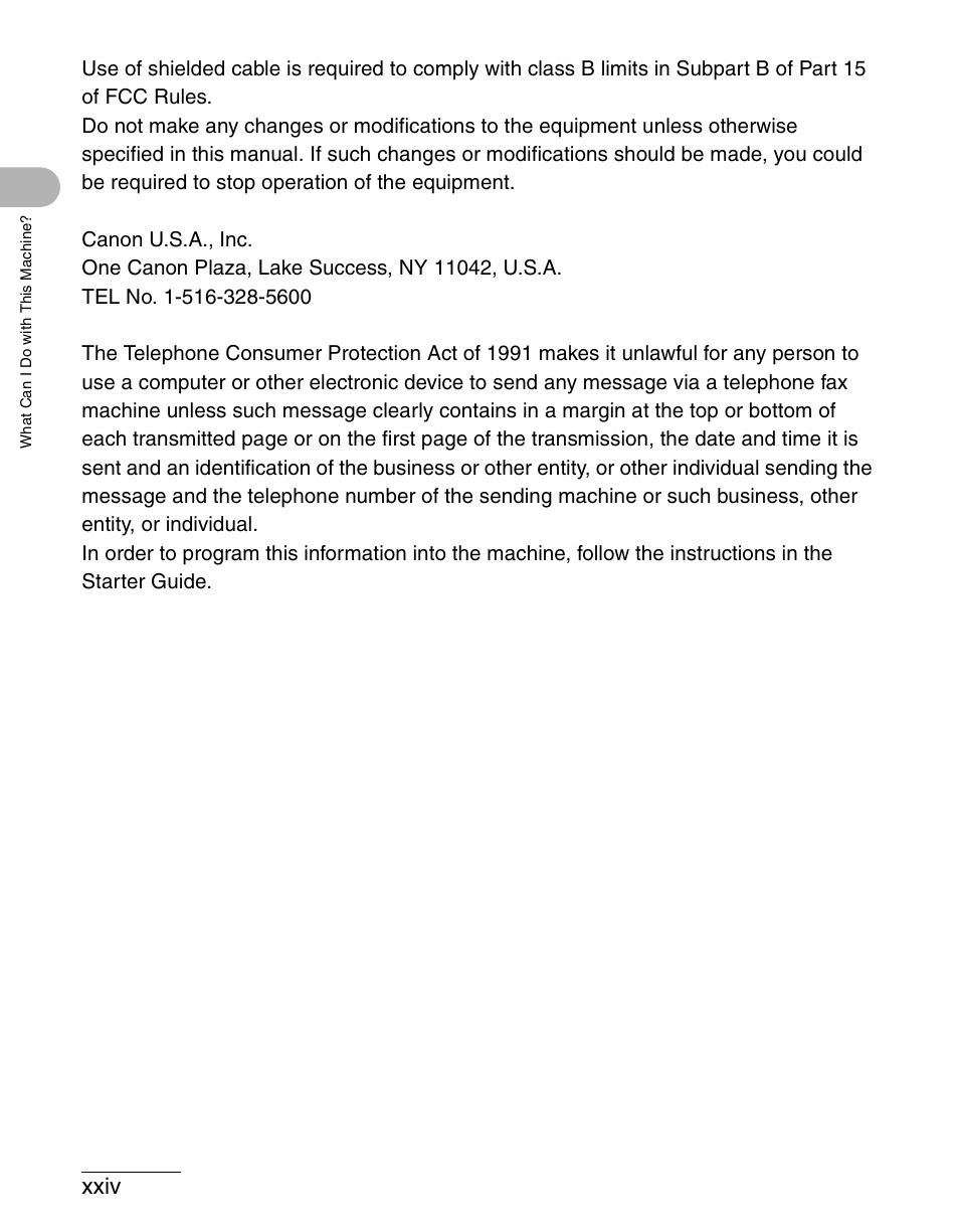 Xxiv | Canon IMAGECLASS MF4150 User Manual | Page 25 / 175
