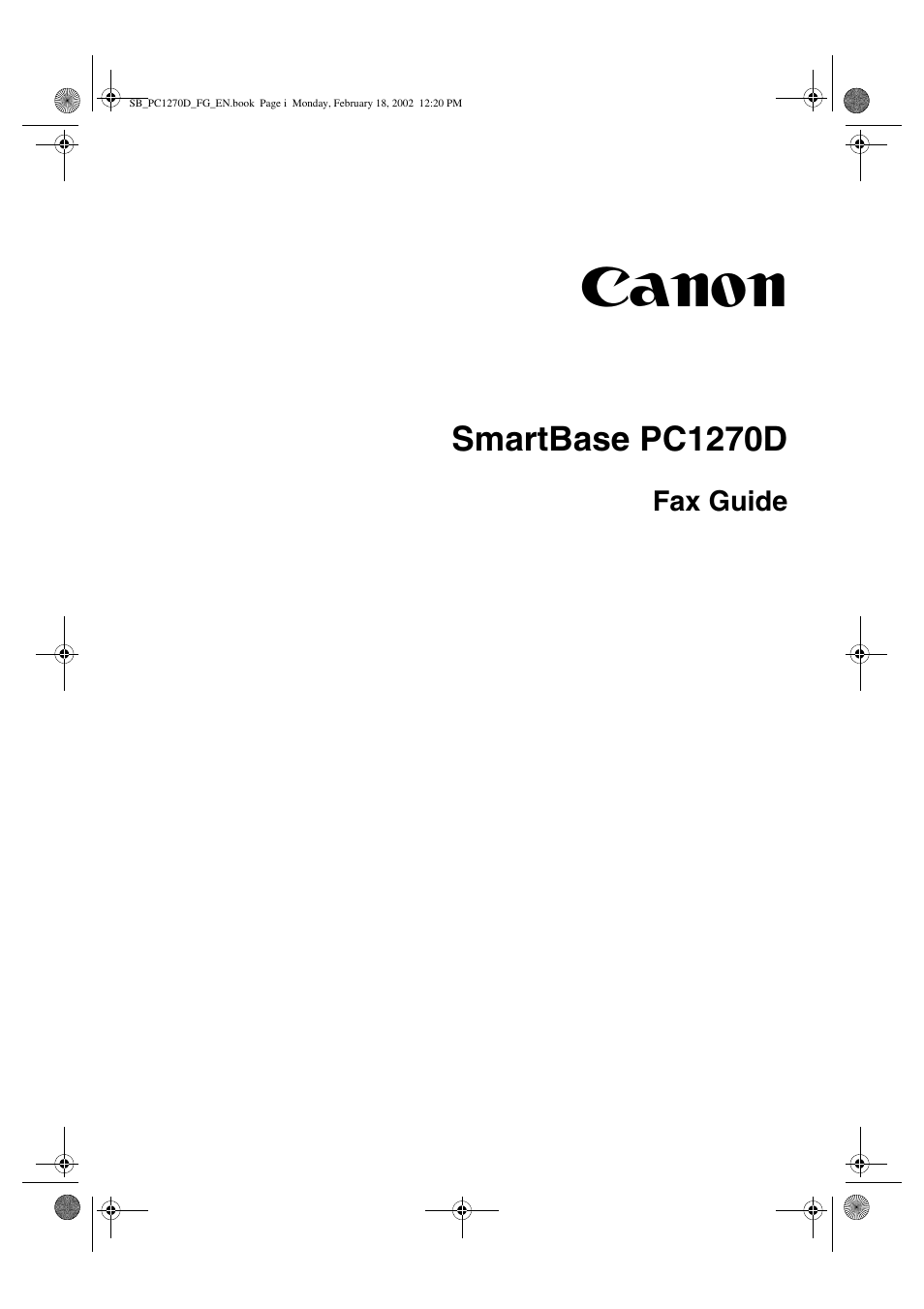 Canon PC1270D User Manual | 88 pages
