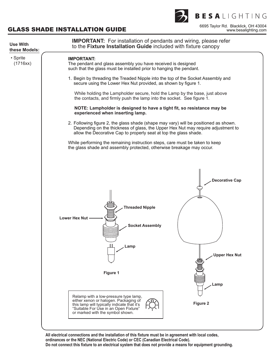 Ukit.16_rev1_back, Glass shade installation guide | Besa Lighting Sprite (Mini Pendants 12V) User Manual | Page 3 / 6