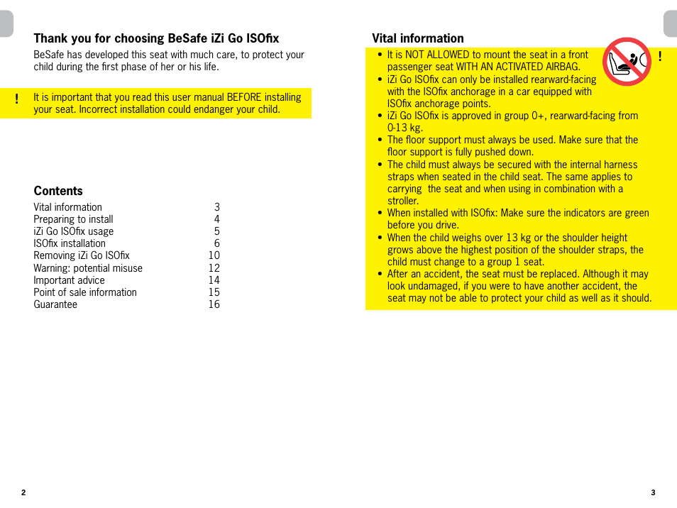 Besafe iZi Go ISOfix User Manual | Page 2 / 9