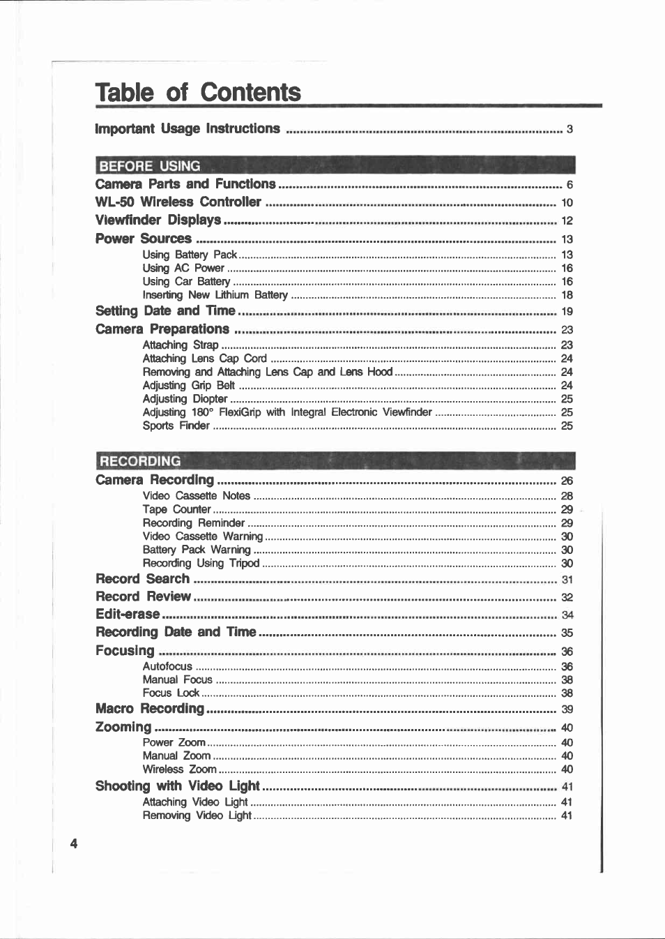Canon E 200 User Manual | Page 4 / 84