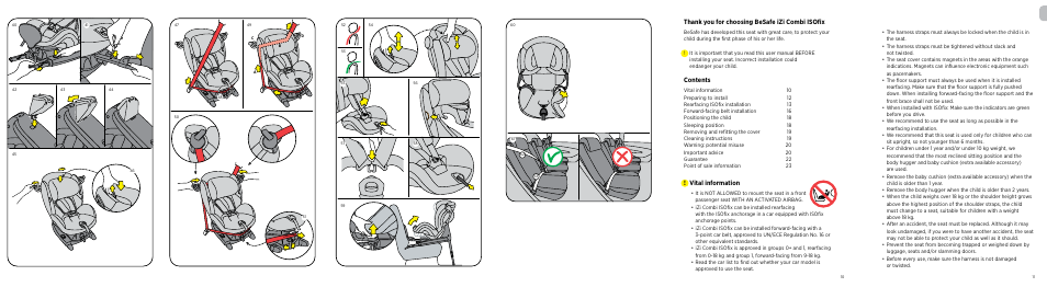 Vital information | Besafe iZi Combi X4 ISOfix User Manual | Page 2 / 9