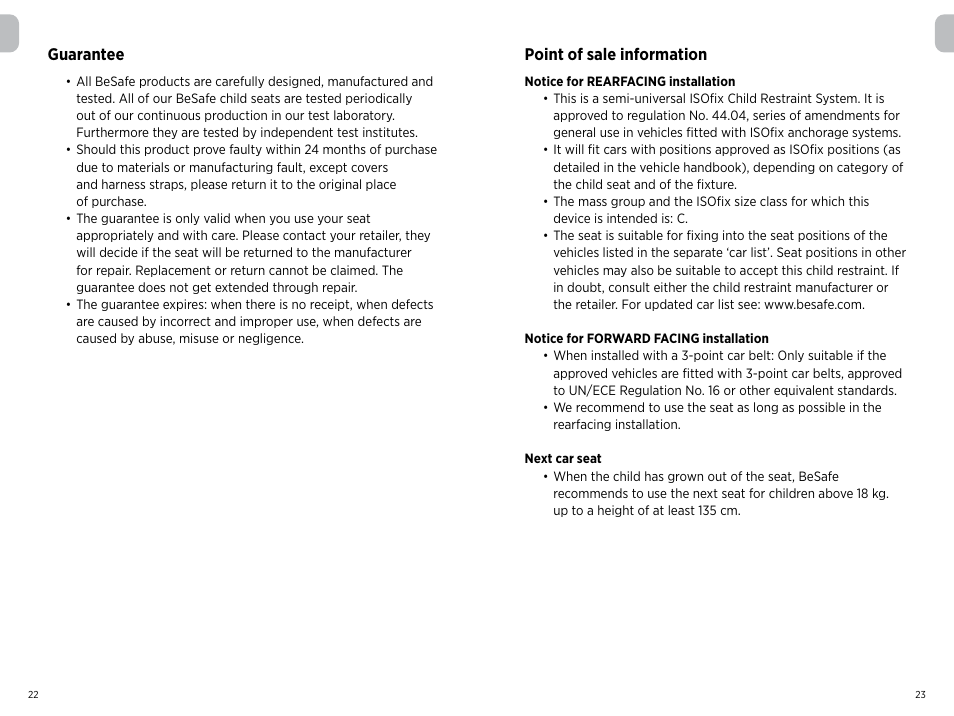 Besafe iZi Combi X4 ISOfix User Manual | Page 8 / 9