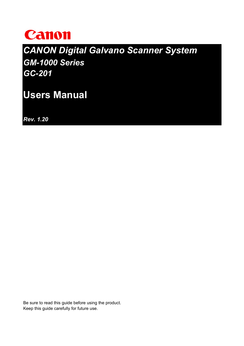 Canon GM-1000 User Manual | 140 pages